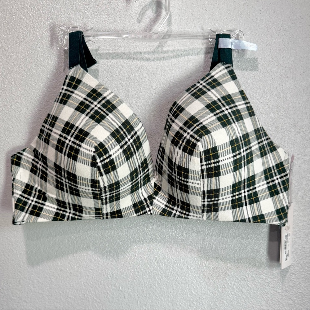 Ambrielle White and Green Full Coverage Bra